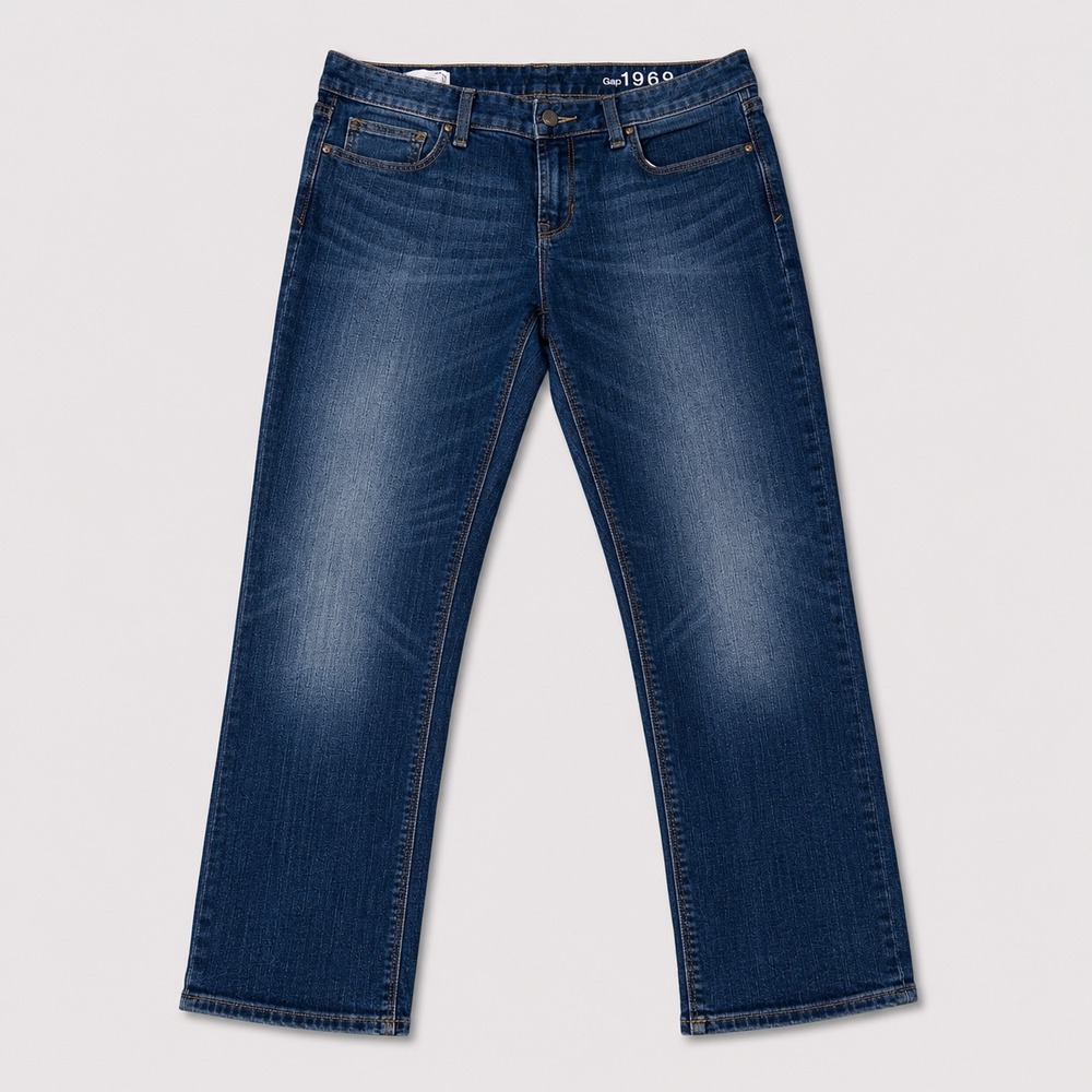 Gap 1969 Womens 29 Real Straight Jeans Dark Wash Stretch Denim Mid Rise